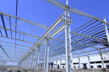 Steel structure workshop is under construction