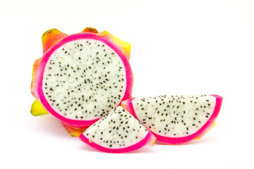 Dragon Fruit isolated against white background.