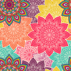 Ethnic floral seamless pattern