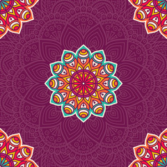 Ethnic floral seamless pattern