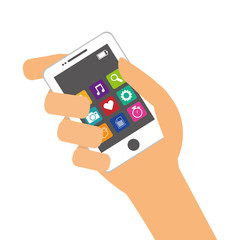 smartphone mobile technology icon vector illustration graphic design