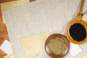 Cumin seeds and conventional black