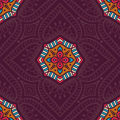 Ethnic floral seamless pattern