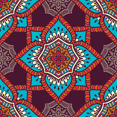 Ethnic floral seamless pattern