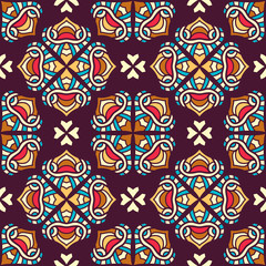 Ethnic floral seamless pattern