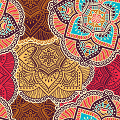 Ethnic floral seamless pattern