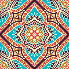 Ethnic floral seamless pattern