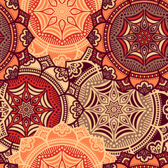 Ethnic floral seamless pattern