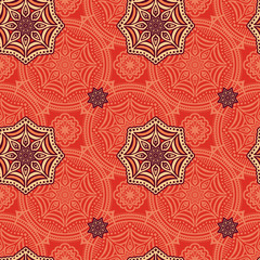 Ethnic floral seamless pattern
