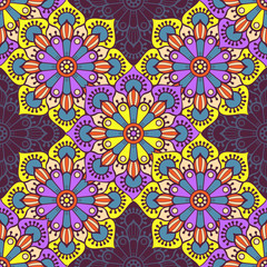 Ethnic floral seamless pattern