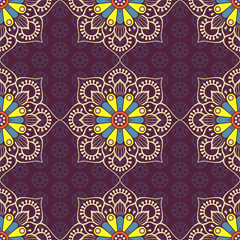 Ethnic floral seamless pattern