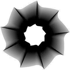 Okrągły element geometryczny - spirala obrotowa, kształt wirowy - 128005560