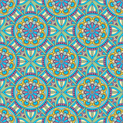 Ethnic floral seamless pattern