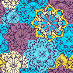 Ethnic floral seamless pattern