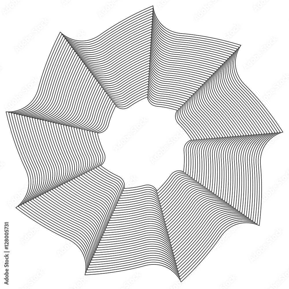 Poster Geometric circular element - Rotating spiral, swirl shape