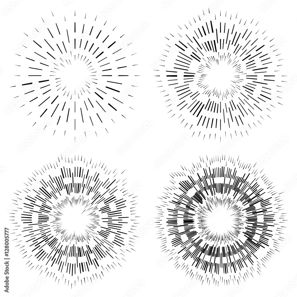 Leinwandbilder abstract circular element, radial lines shape. geometric element