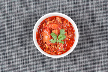Spicy meat and tomato dip as Nam Prik Ong in Thai