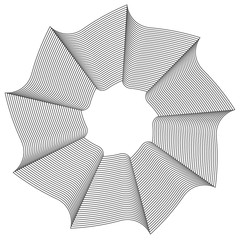Okrągły element geometryczny - spirala obrotowa, kształt wirowy - 128005731