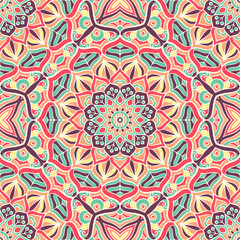 Ethnic floral seamless pattern