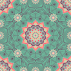 Ethnic floral seamless pattern