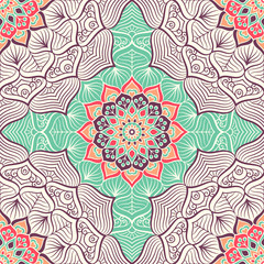 Ethnic floral seamless pattern