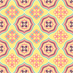Ethnic floral seamless pattern