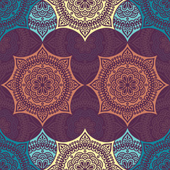 Ethnic floral seamless pattern