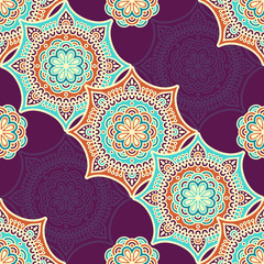 Ethnic floral seamless pattern