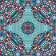 Ethnic floral seamless pattern