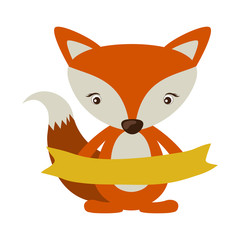 Fox cartoon icon. Animal cute adorable creature and friendly theme. Isolated design. Vector illustration