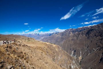 AREQUIPA, PERU - JULY 15 tourists watching condors in the Colca