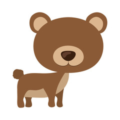 Bear cartoon icon. Animal cute adorable creature and friendly theme. Isolated design. Vector illustration