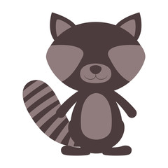 Raccoon cartoon icon. Animal cute adorable creature and friendly theme. Isolated design. Vector illustration