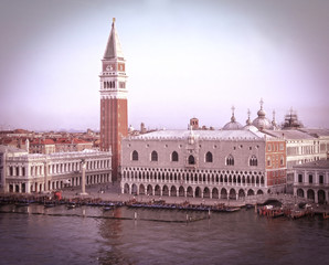 Fototapeta na wymiar The toned image in retro stile of Piazza San Marco in Venice