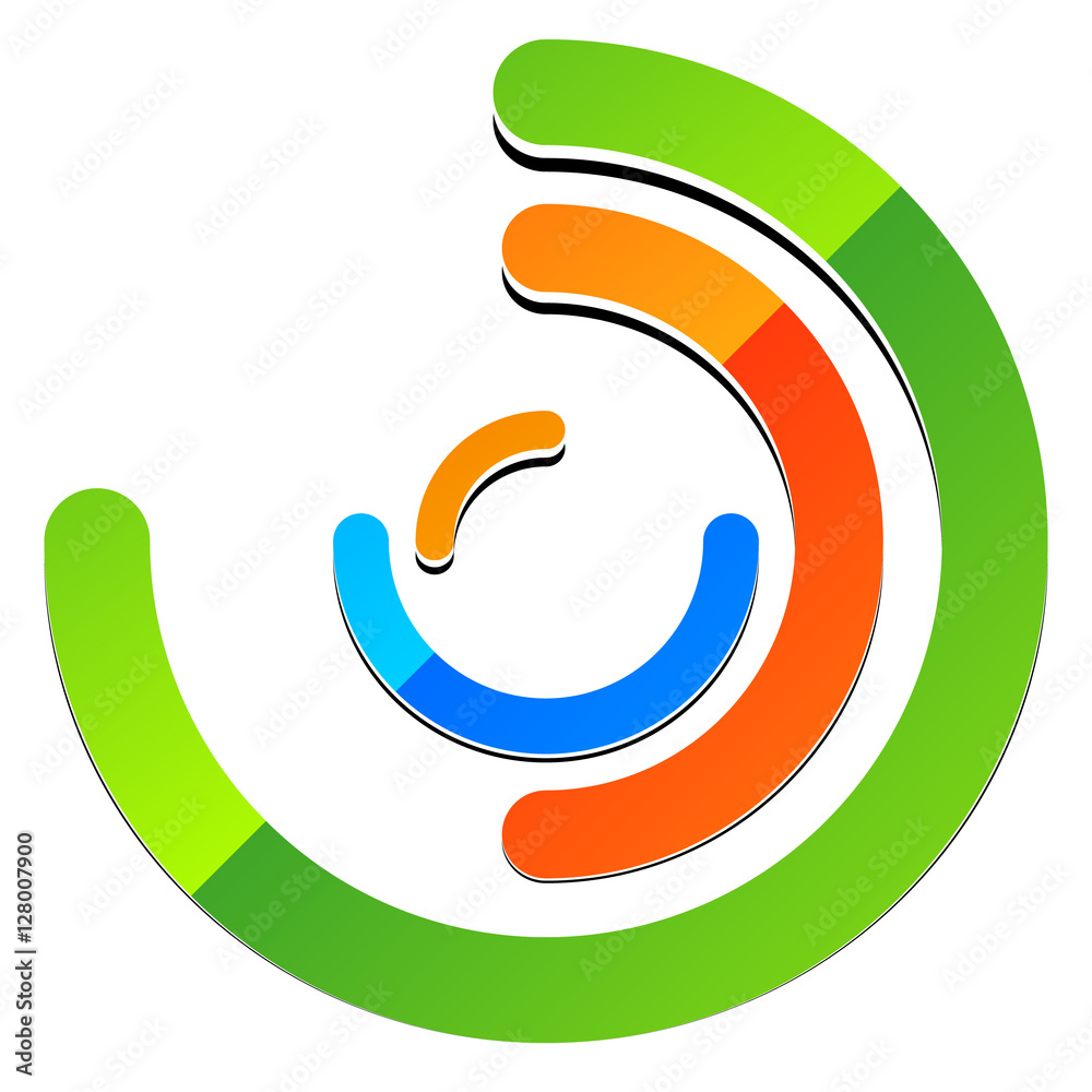 Poster Concentric circles with random lines. Segmented circles abstract