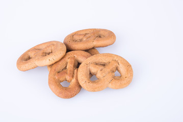 Cookie or Biscuit pretzel on a background.