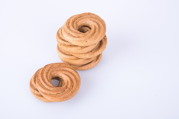 cookie or ring biscuits on a background.