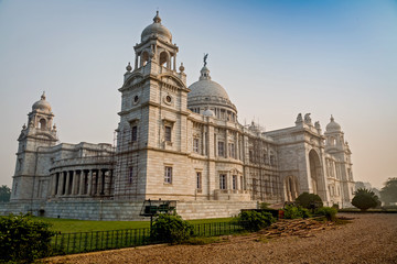 Fototapeta na wymiar Historic Victoria Memorial architectural building and museum at Kolkata, India.
