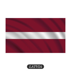Waving Latvia flag on a white background. Vector illustration