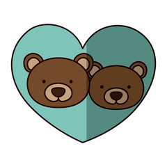 Bear cartoon in love icon. Animal cute adorable creature and friendly theme. Isolated design. Vector illustration