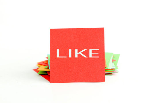 picture of a red note paper with text like