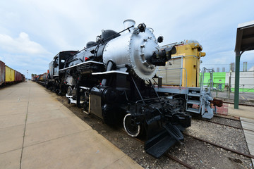 Fototapeta na wymiar A vintage American steam locomotive.