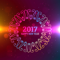 beautiful colorful background for 2017 new year with glowing lig