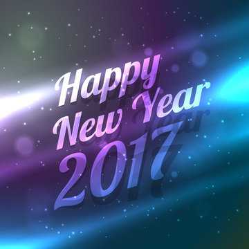 amazinf happy new year 2017 background with light effects