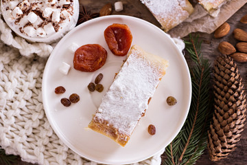 strudel with dried fruits