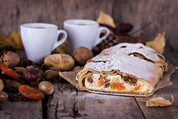 strudel with dried fruits