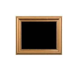 Vintage black gold frame on the white isolated background