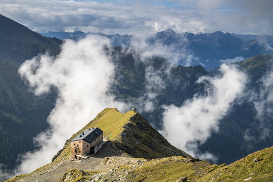Austria, Ankogel Group, View of Hannover House and Seebach Valley
