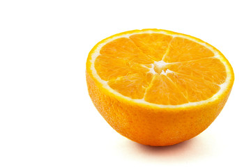 cut orange isolated on white background