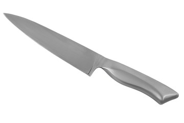 steel kitchen knife isolated on white background